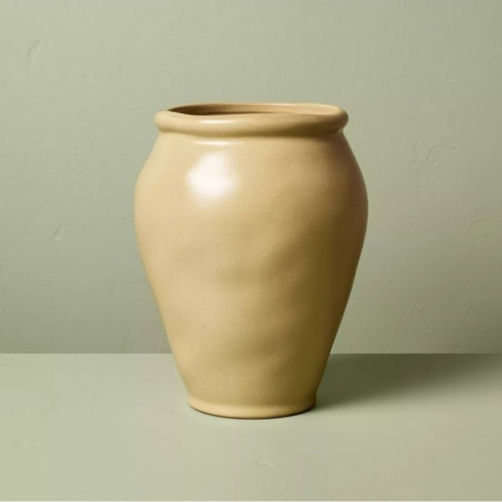 Hearth & Hand with Magnolia 10" Smooth Ceramic Urn Vase Tan